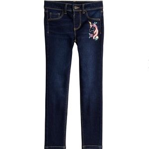 Girls Jumping Beans Unicorn Embroidered Jeggings